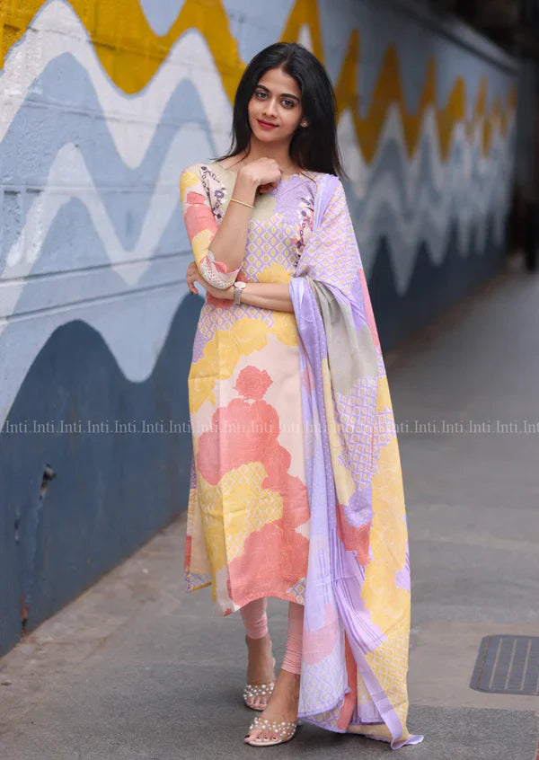 Peachmelt Top & Dupatta Set